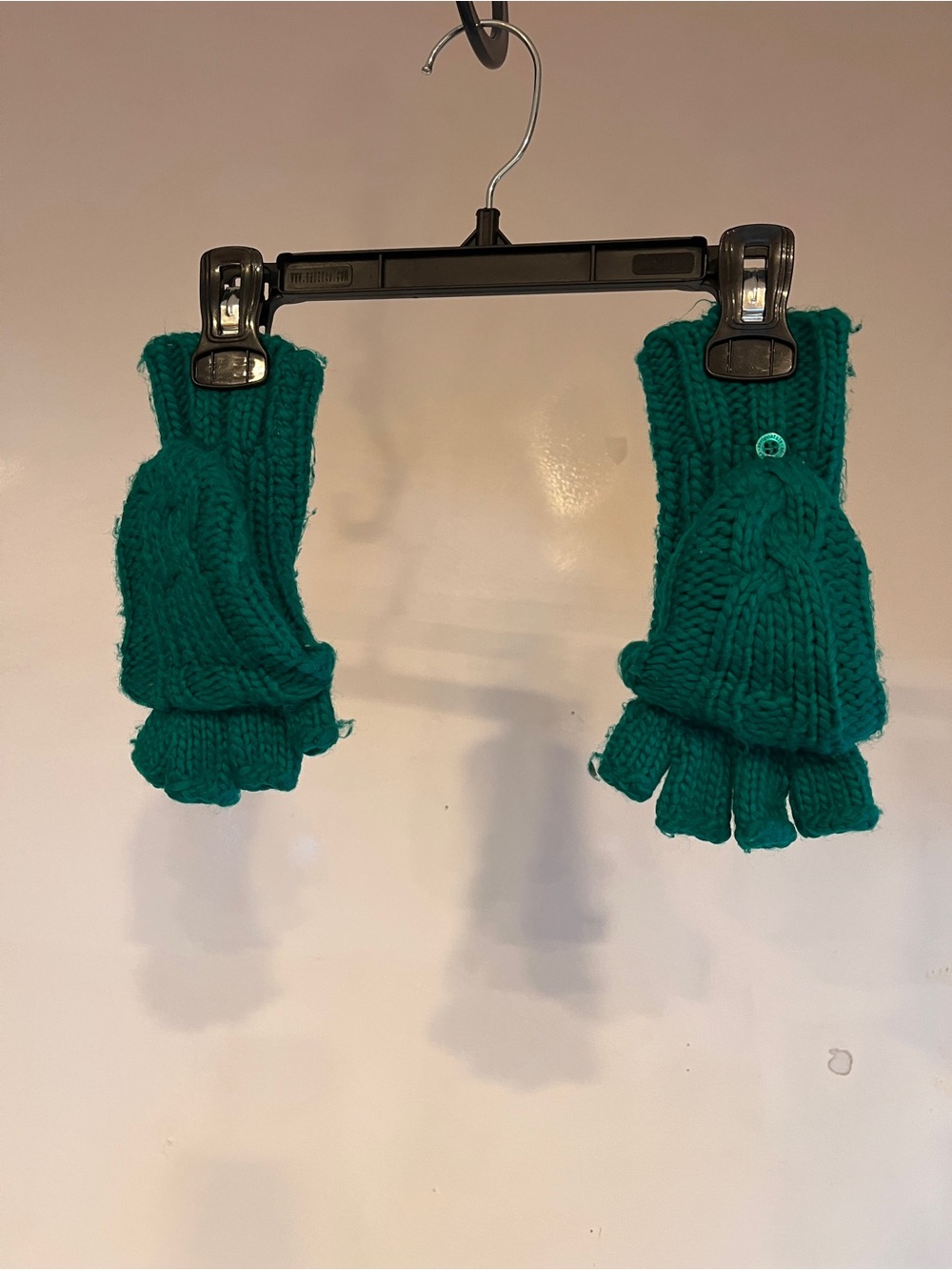 Aeropostale Teal Knit Convertible Fingerless Gloves with Mittens